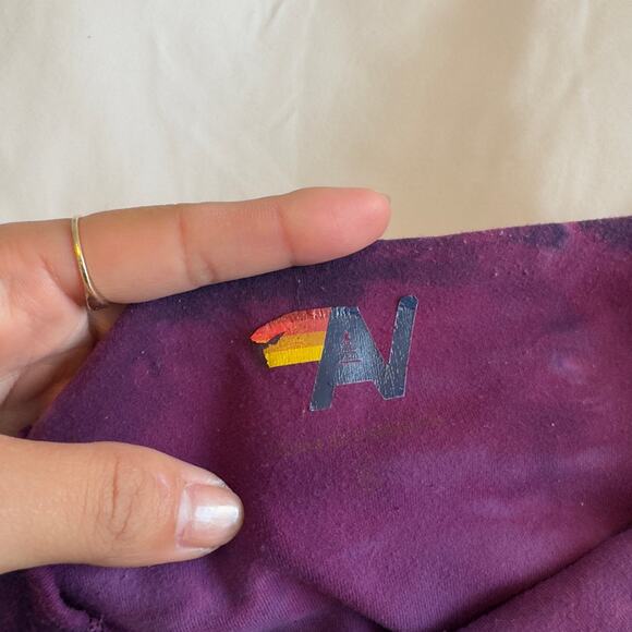 Aviator Nation Hand Dyed Hi-Rise Full Length Leggings Tie Dye Crystal Rose XS - Picture 3 of 7